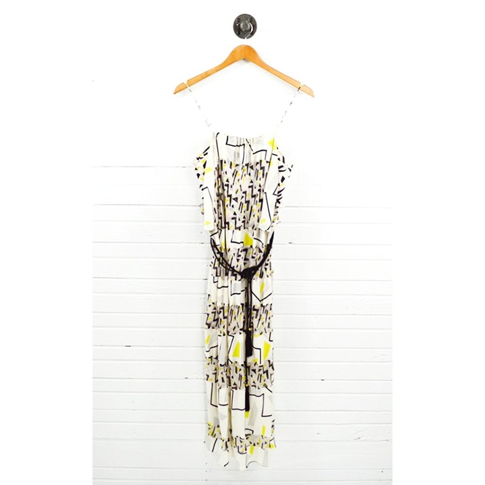 DVF silk maxi dress with a braided tassel belt #185-24